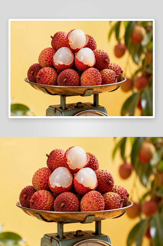 荔枝称重特写画面-众图网