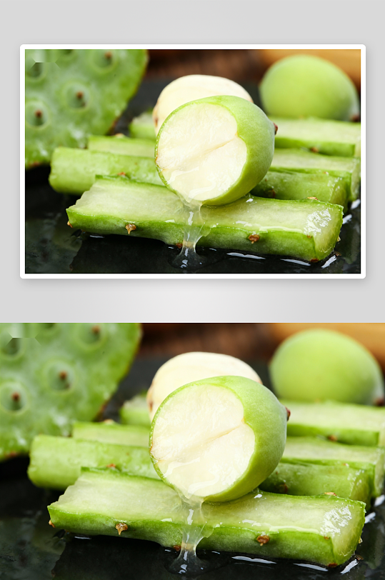 莲蓬切片汁液滴落特写-众图网