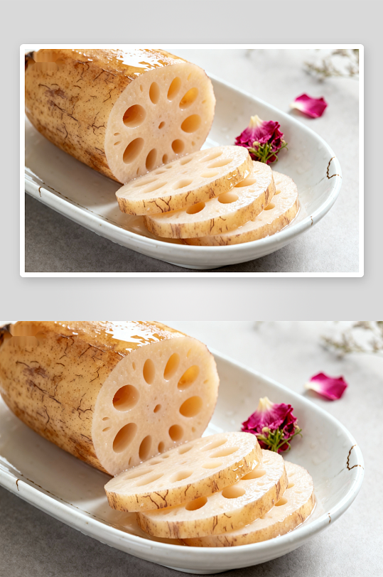 莲藕切片摆盘精致-众图网