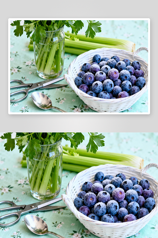 蓝莓糖霜与芹菜摆拍-众图网