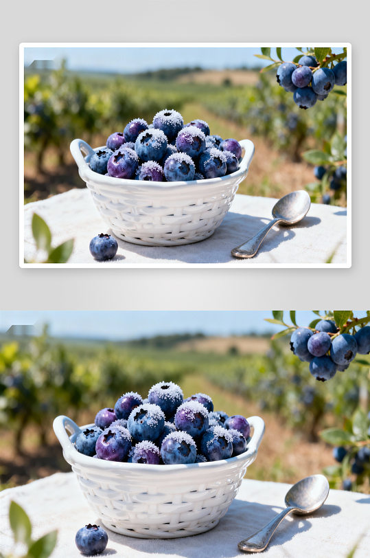 蓝莓糖霜篮装户外展示-众图网