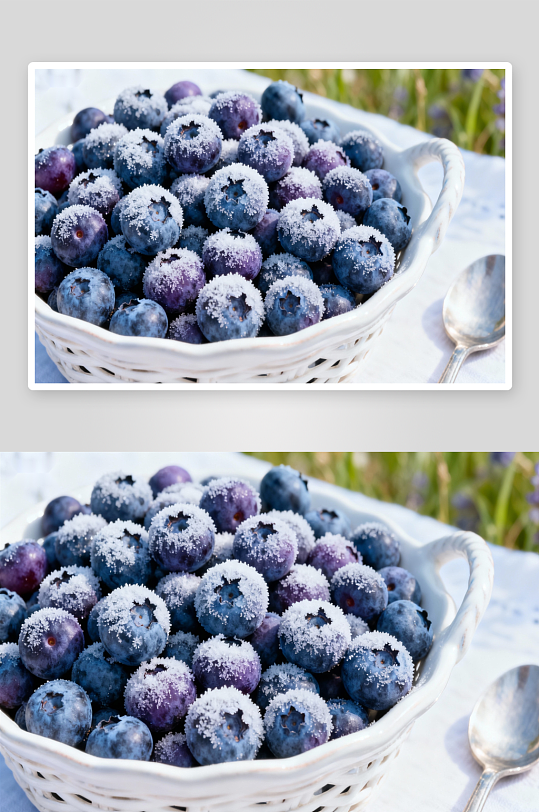 蓝莓覆霜清新诱人-众图网