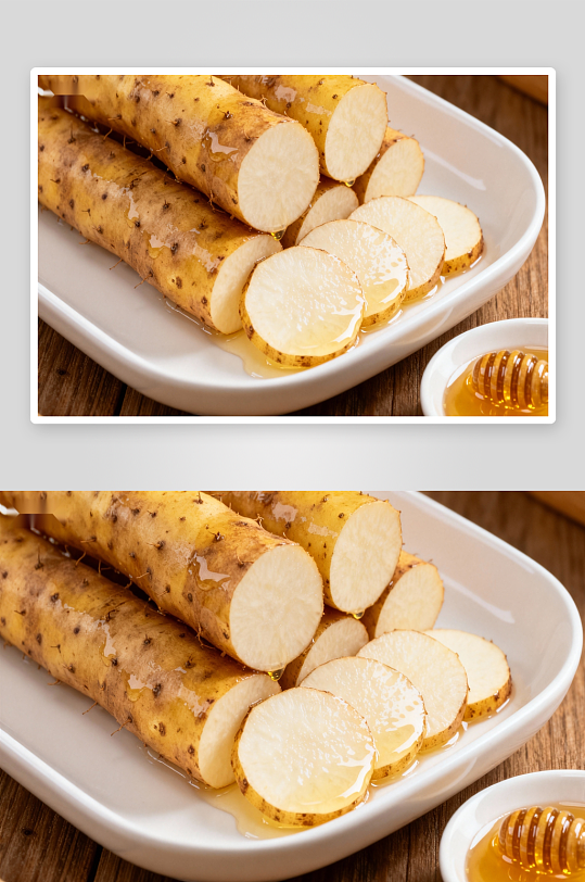 蜂蜜山药切片摆盘-众图网
