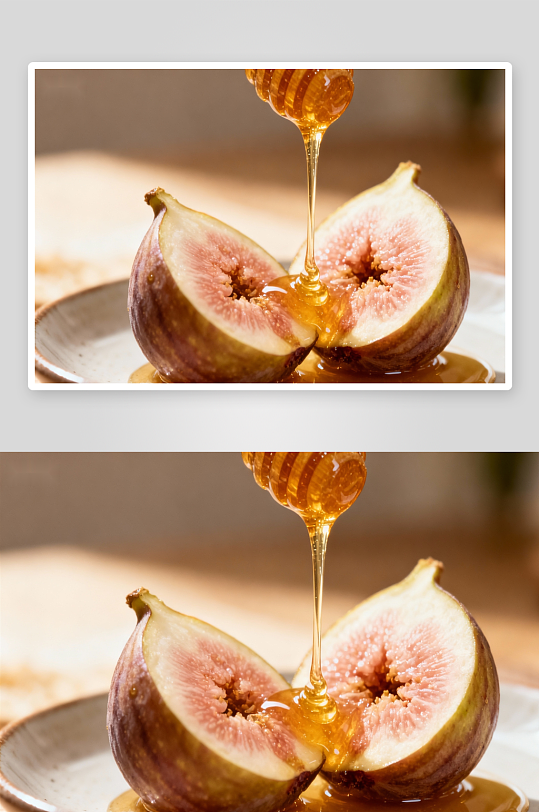 蜂蜜浇淋无花果特写-众图网