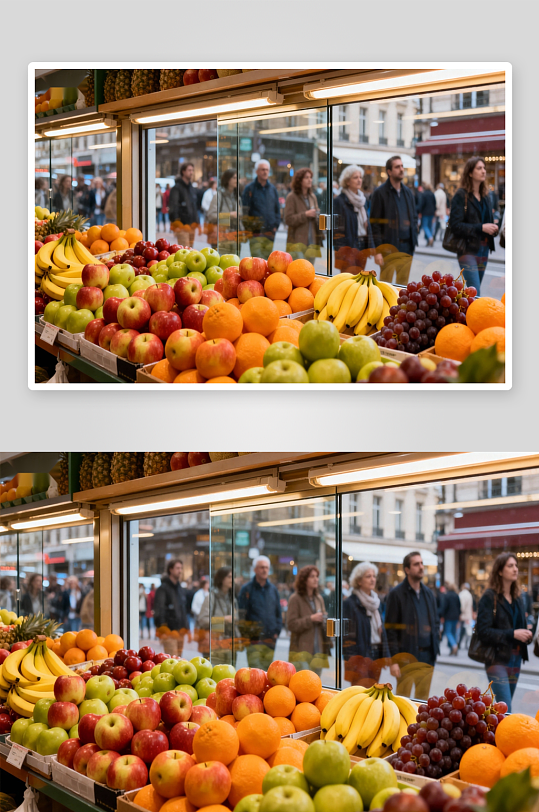 街头水果摊琳琅满目-众图网