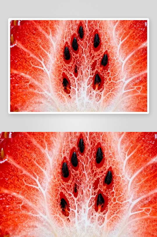 西瓜切面特写展示红色果肉-众图网