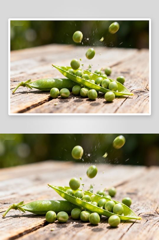 豌豆荚破裂散落瞬间-众图网