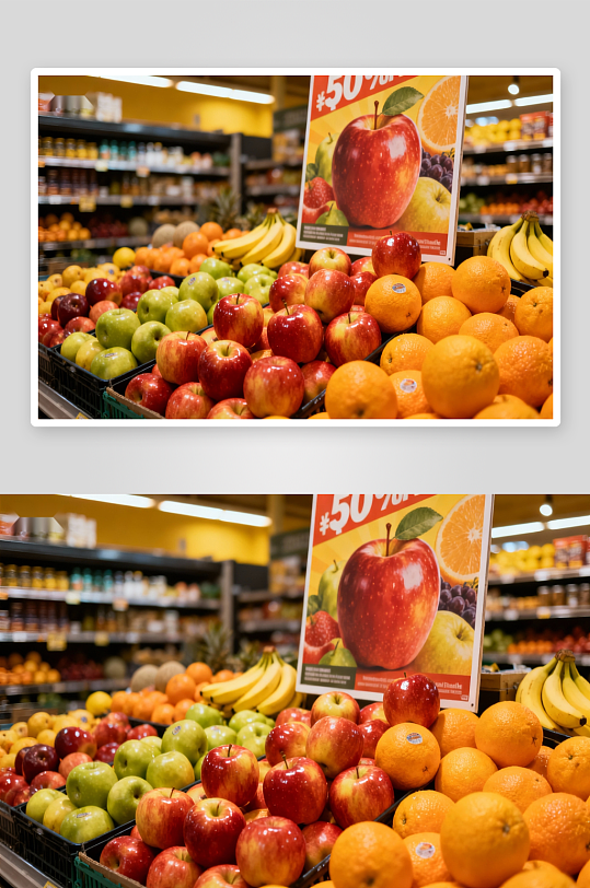 超市水果区促销展示新鲜果蔬-众图网