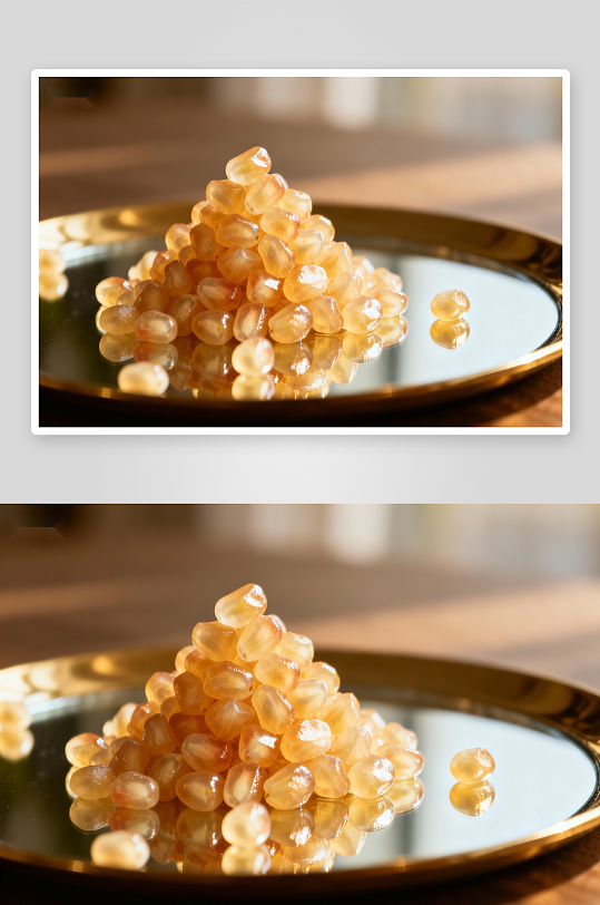 金盘石榴籽晶莹剔透-众图网