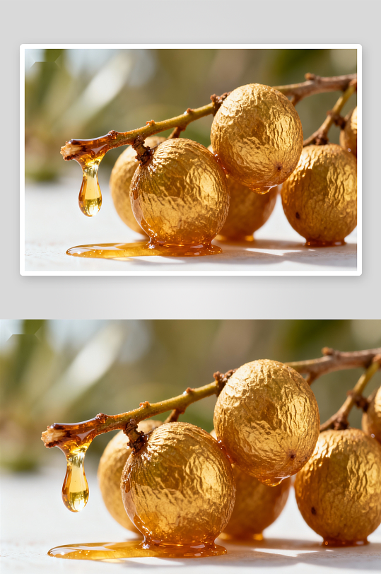 金色果实滴落蜜汁特写-众图网