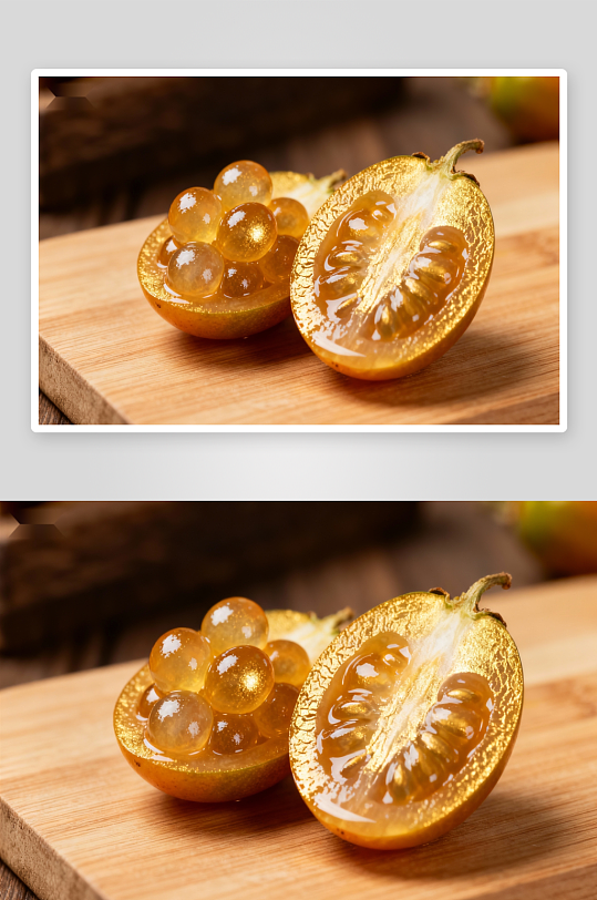 金黄色果实切面特写-众图网