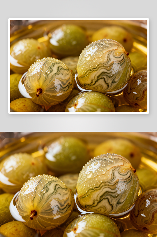 金黄色果实浸泡油中-众图网