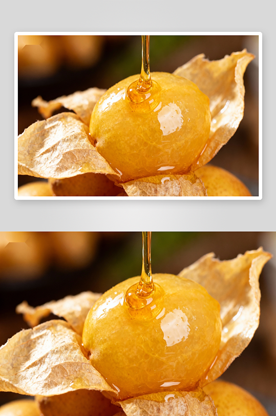 金黄色果实滴落蜂蜜-众图网