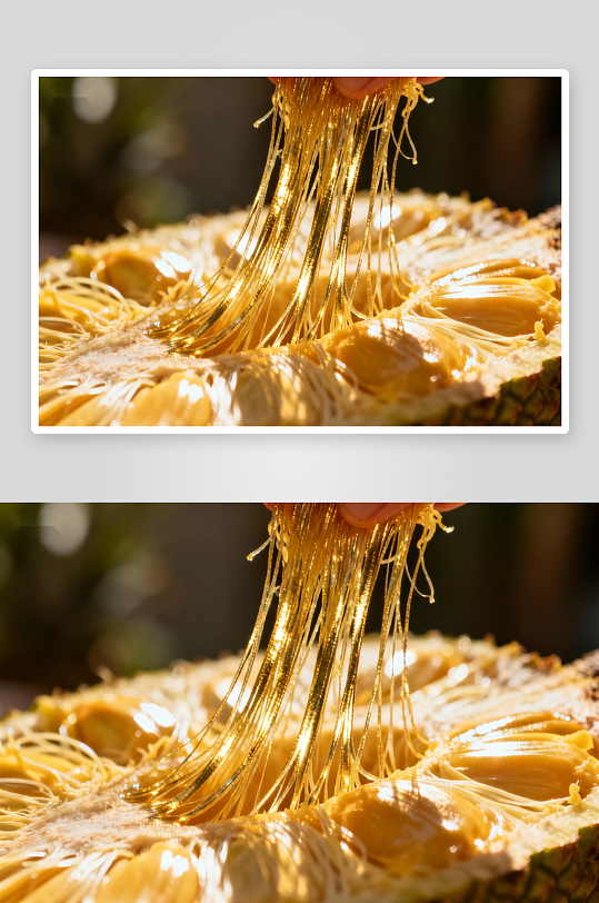 金黄色果肉拉丝特写-众图网