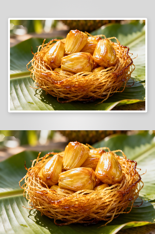 金黄色果肉盛于编织篮-众图网