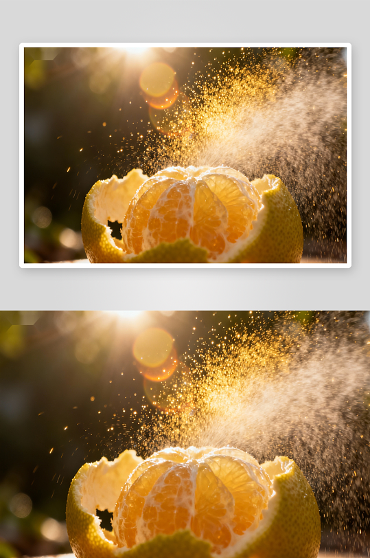 阳光下剥开的橙子-众图网