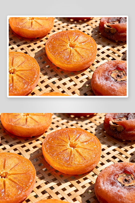 阳光下晾晒的柿子饼-众图网