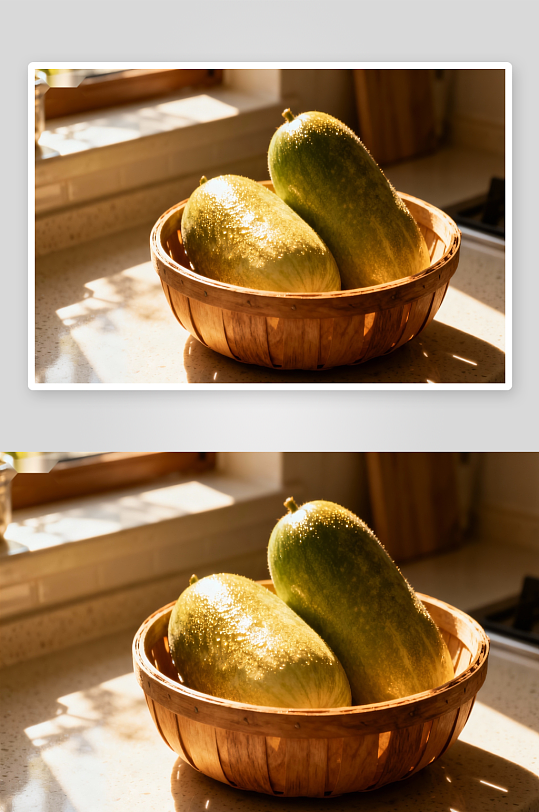 阳光下篮中两根黄瓜-众图网