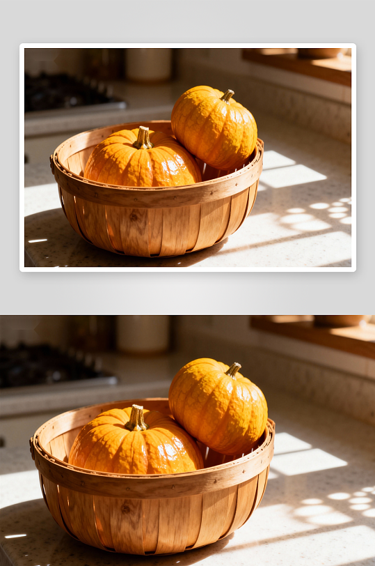 阳光下篮中南瓜静物-众图网