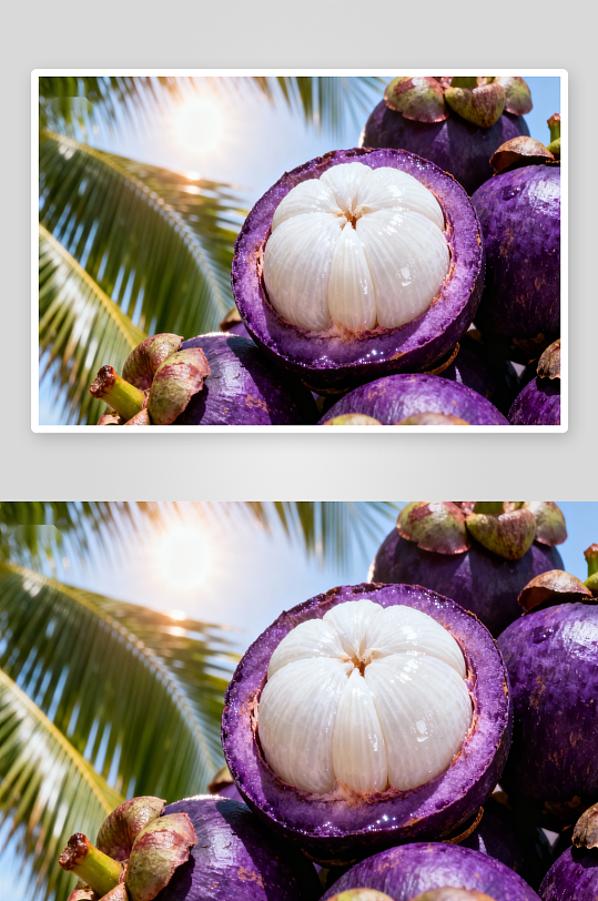 阳光下紫皮水果特写-众图网