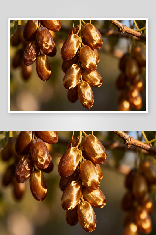 阳光下金黄果实挂枝头-众图网