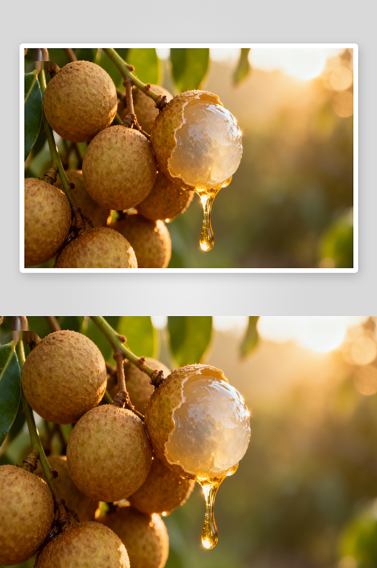 阳光下龙眼滴露特写-众图网