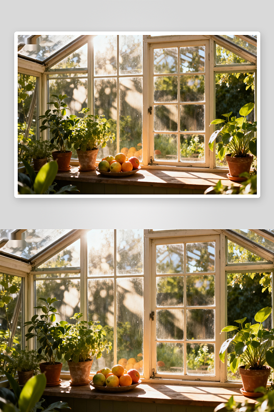 阳光温室窗台绿植水果-众图网