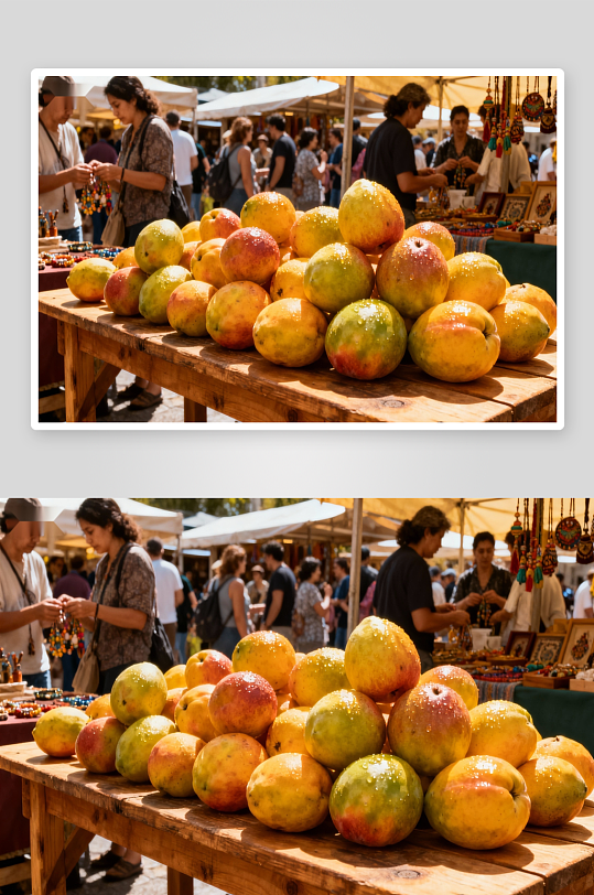 集市摊位芒果琳琅满目-众图网