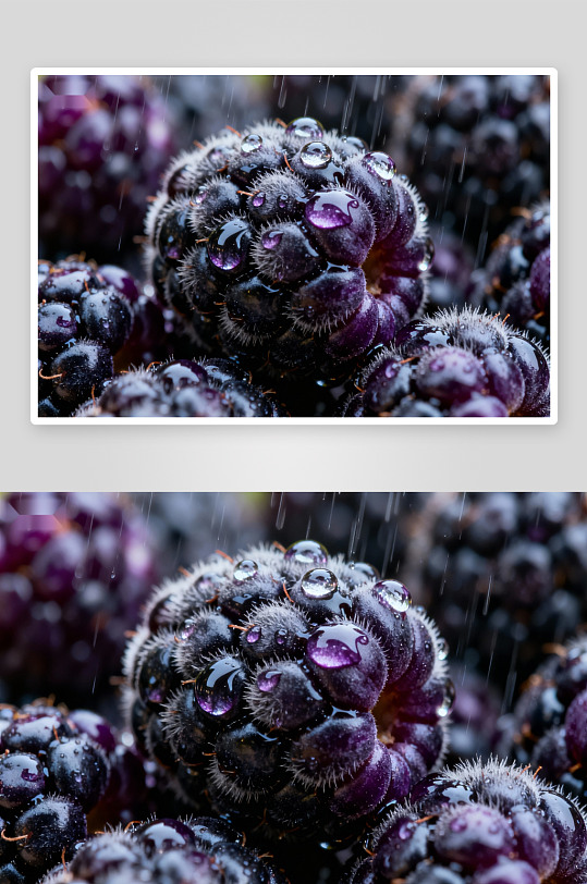雨滴黑莓特写画面-众图网