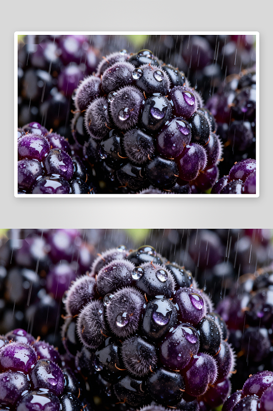 雨滴黑莓特写画面清新诱人-众图网