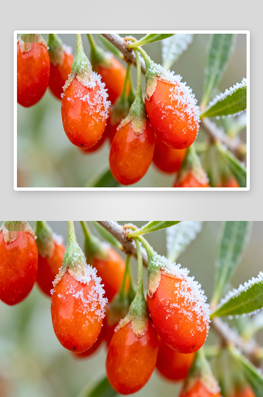 霜冻枸杞特写果实鲜艳-众图网