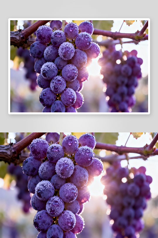 霜冻葡萄晶莹剔透-众图网