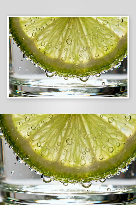 青柠切片气泡水特写-众图网