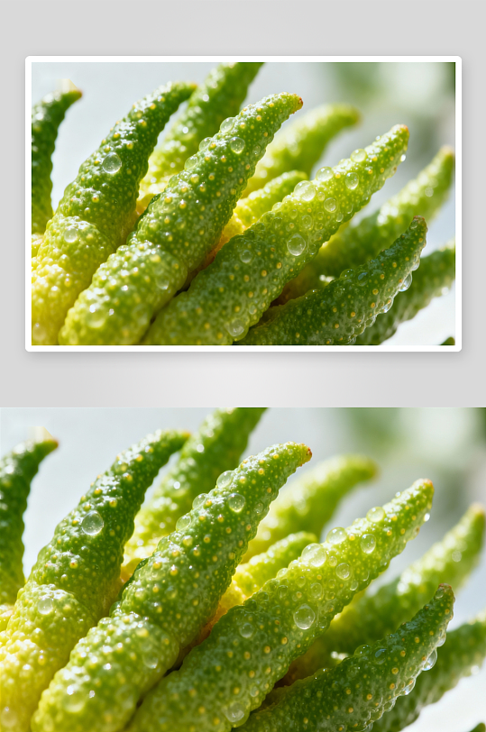 青柠果实特写露珠晶莹-众图网