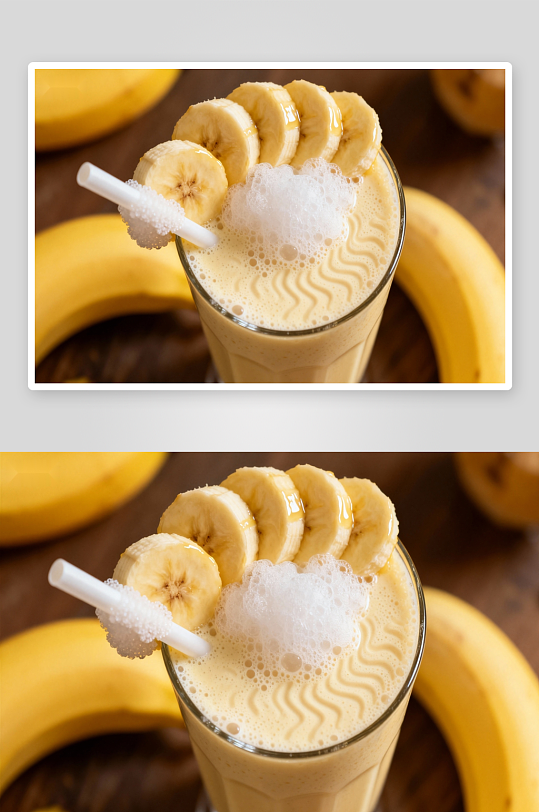香蕉奶昔配切片装饰-众图网