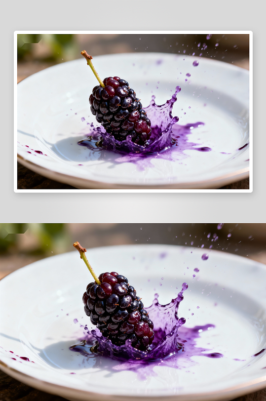 黑莓滴落瞬间汁液飞溅-众图网