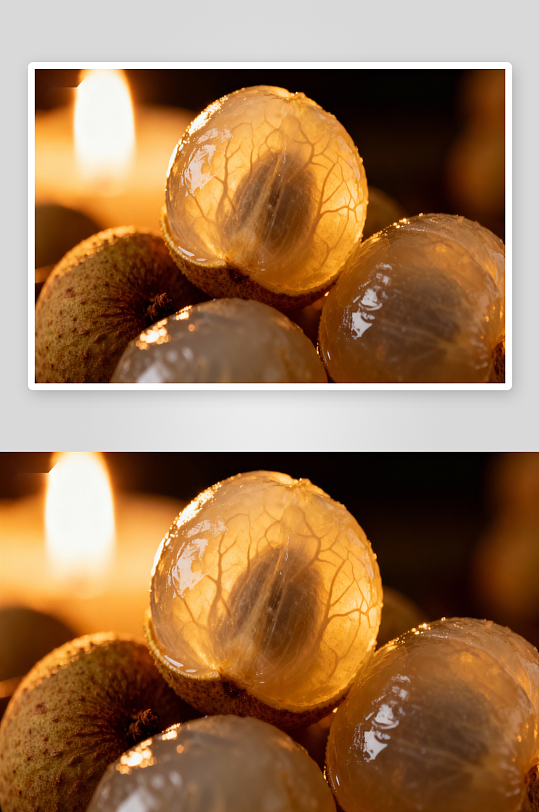 龙眼特写晶莹剔透的果肉-众图网