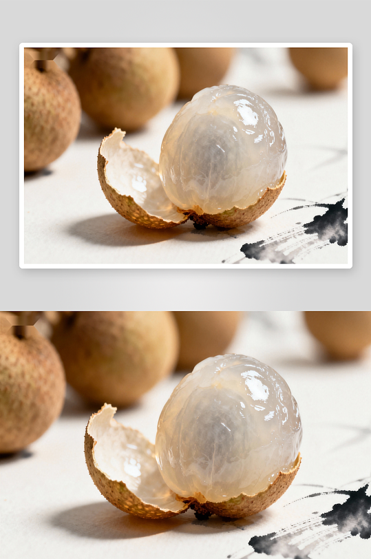 龙眼特写果肉晶莹剔透-众图网