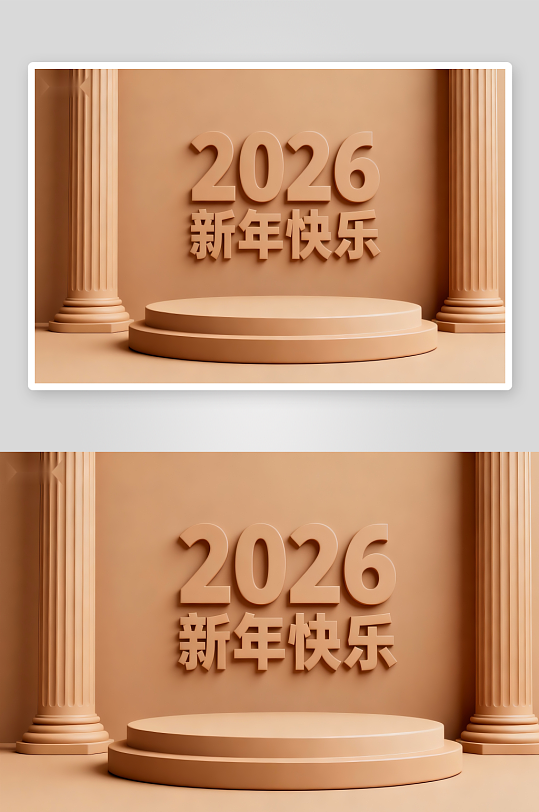 2026新年快乐主题背景设计-众图网