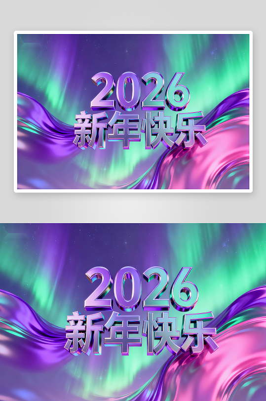 2026新年快乐紫色流光背景-众图网