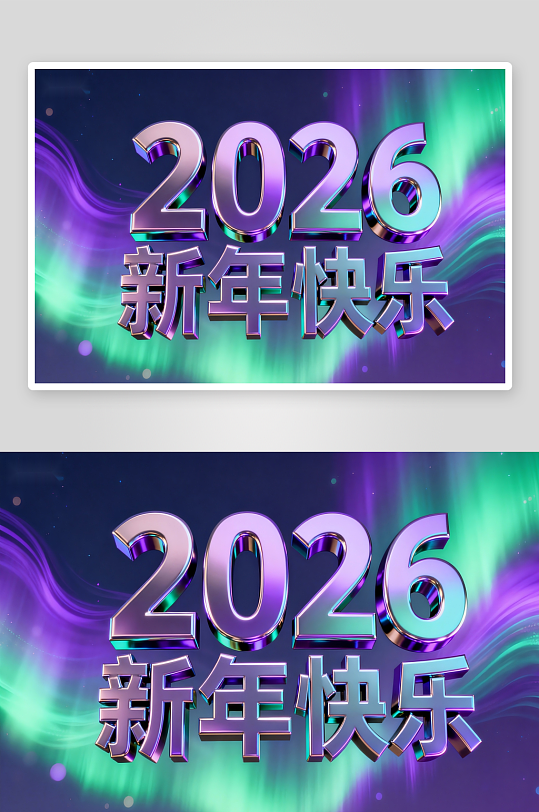 2026新年快乐艺术字设计-众图网