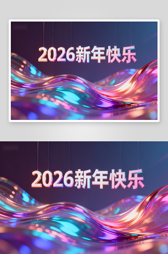 2026新年快乐艺术设计-众图网