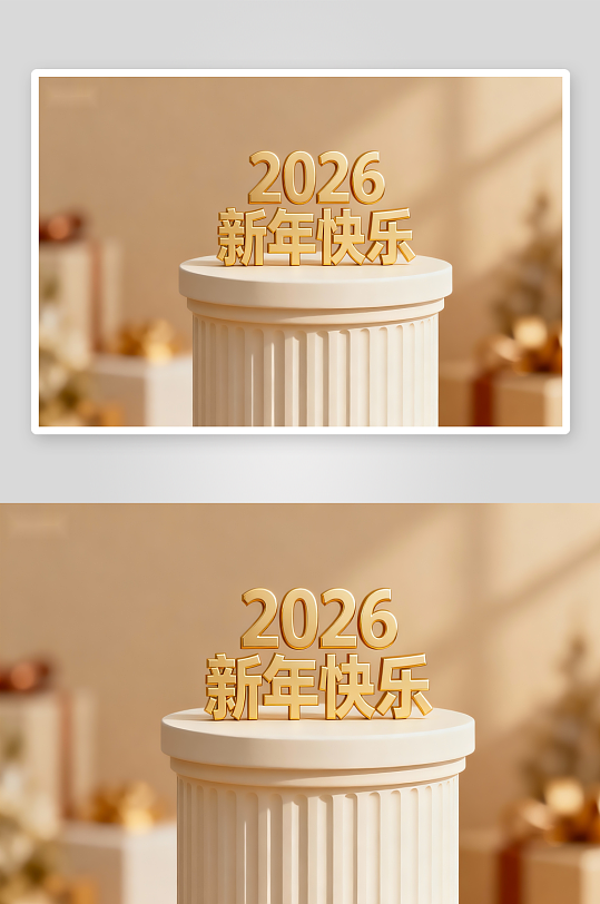 2026新年快乐金色装饰-众图网