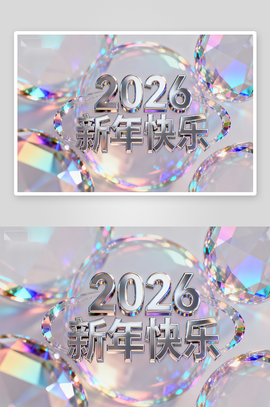 2026新年快乐钻石背景设计-众图网