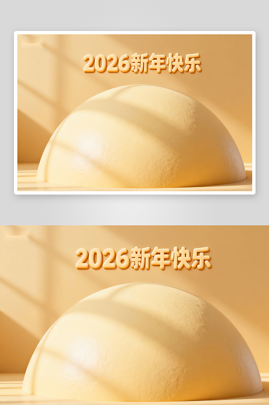 2026新年快乐黄色主题设计-众图网