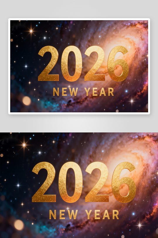 2026新年星空宇宙主题海报-众图网