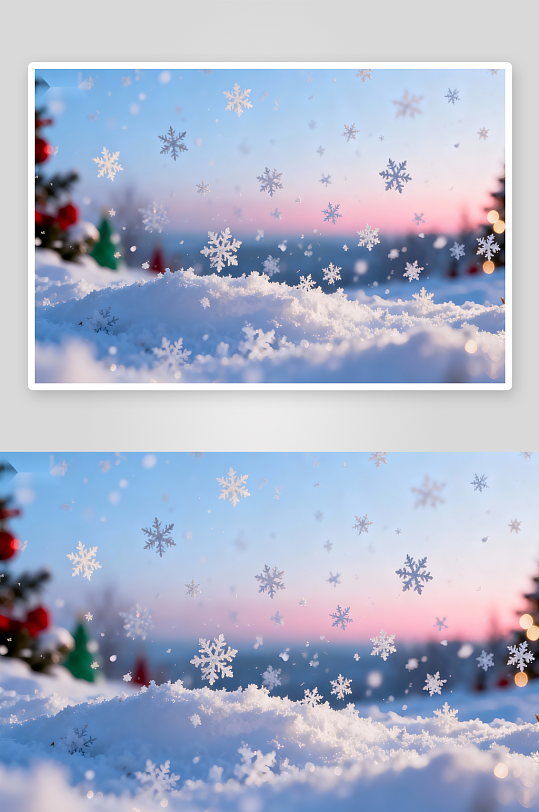 雪景圣诞装饰背景照片-众图网