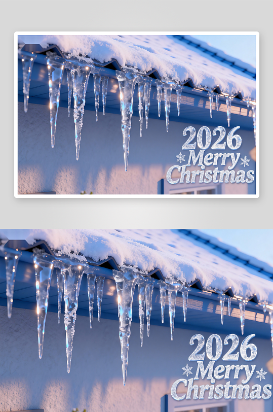 雪顶冰挂圣诞装饰-众图网