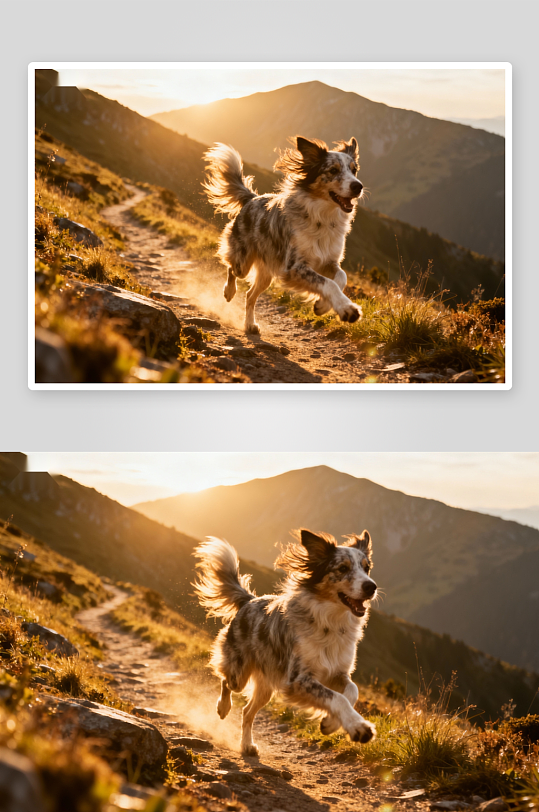 狗狗山间奔跑活力四射-众图网