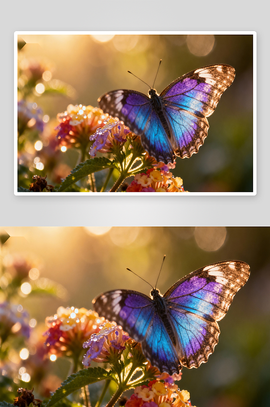 蝴蝶停驻花丛间背景照片-众图网